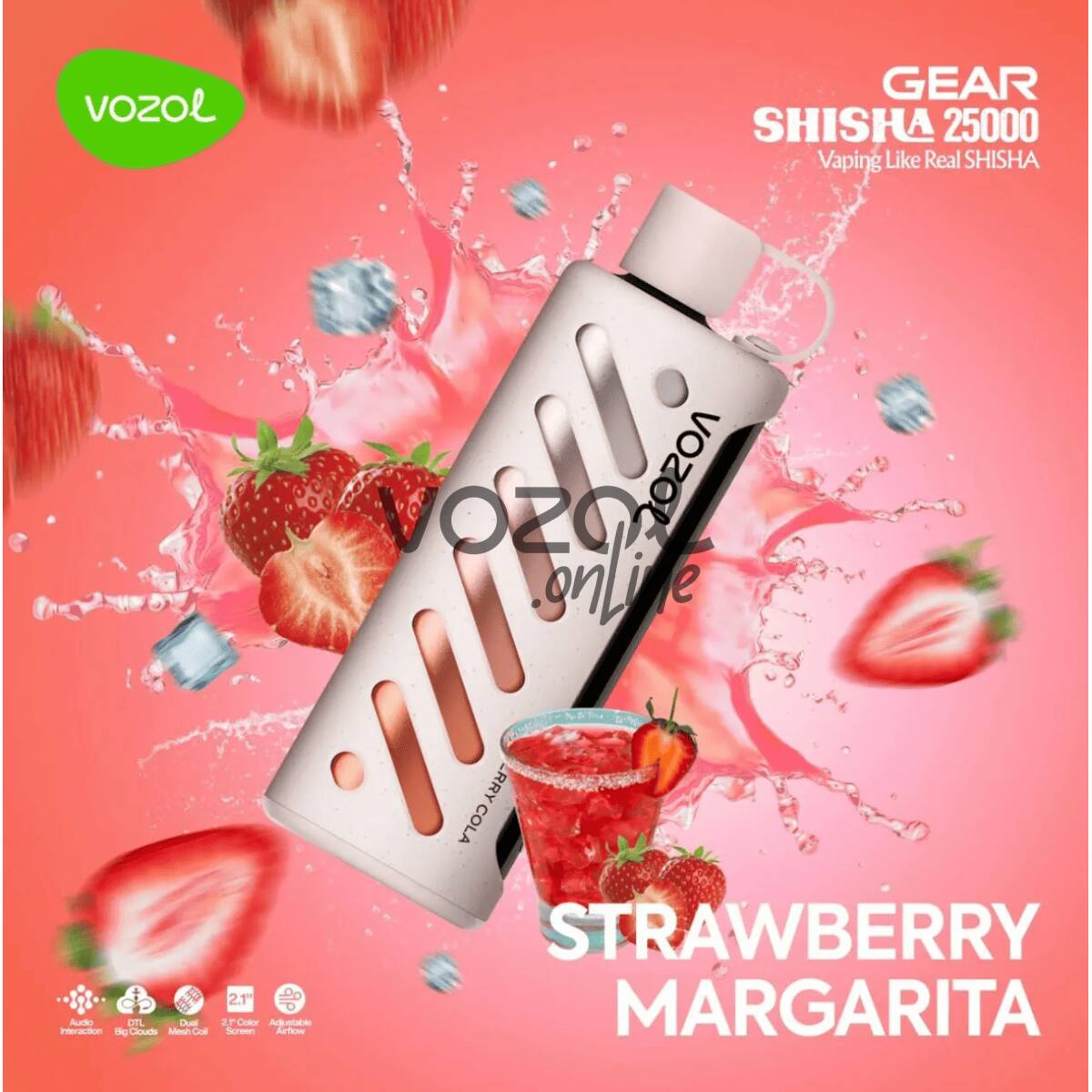Vozol Gear Shisha 25000 Strawberry Margarita
