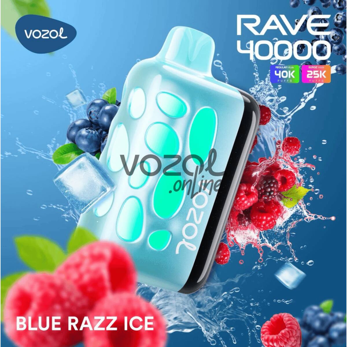 Vozol Rave 40000 Blue Razz Ice