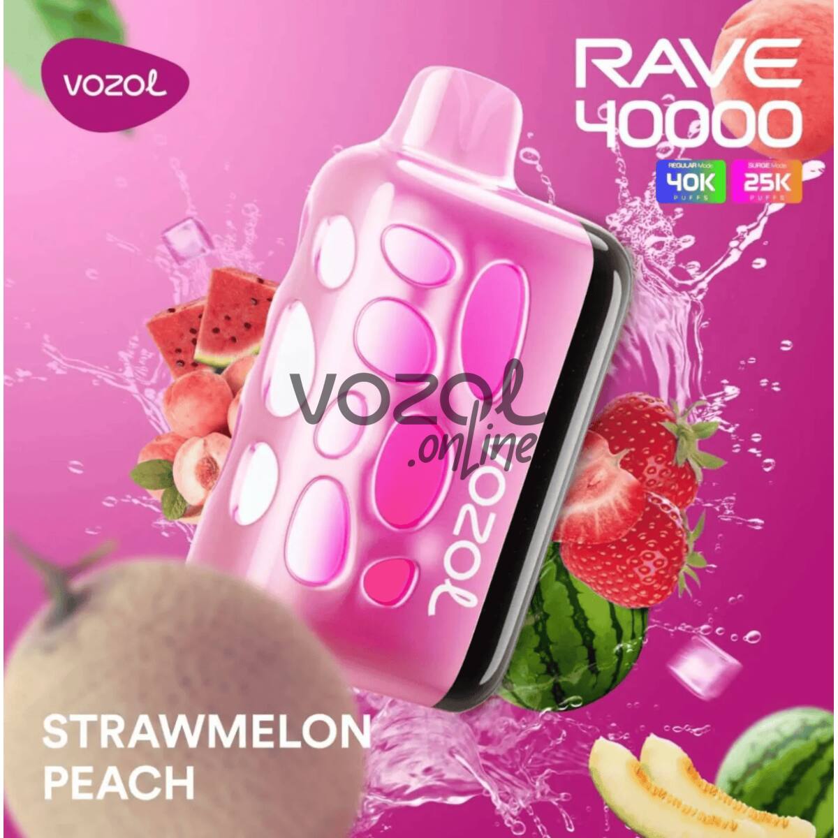 Vozol Rave 40000 Strawmelon Peach